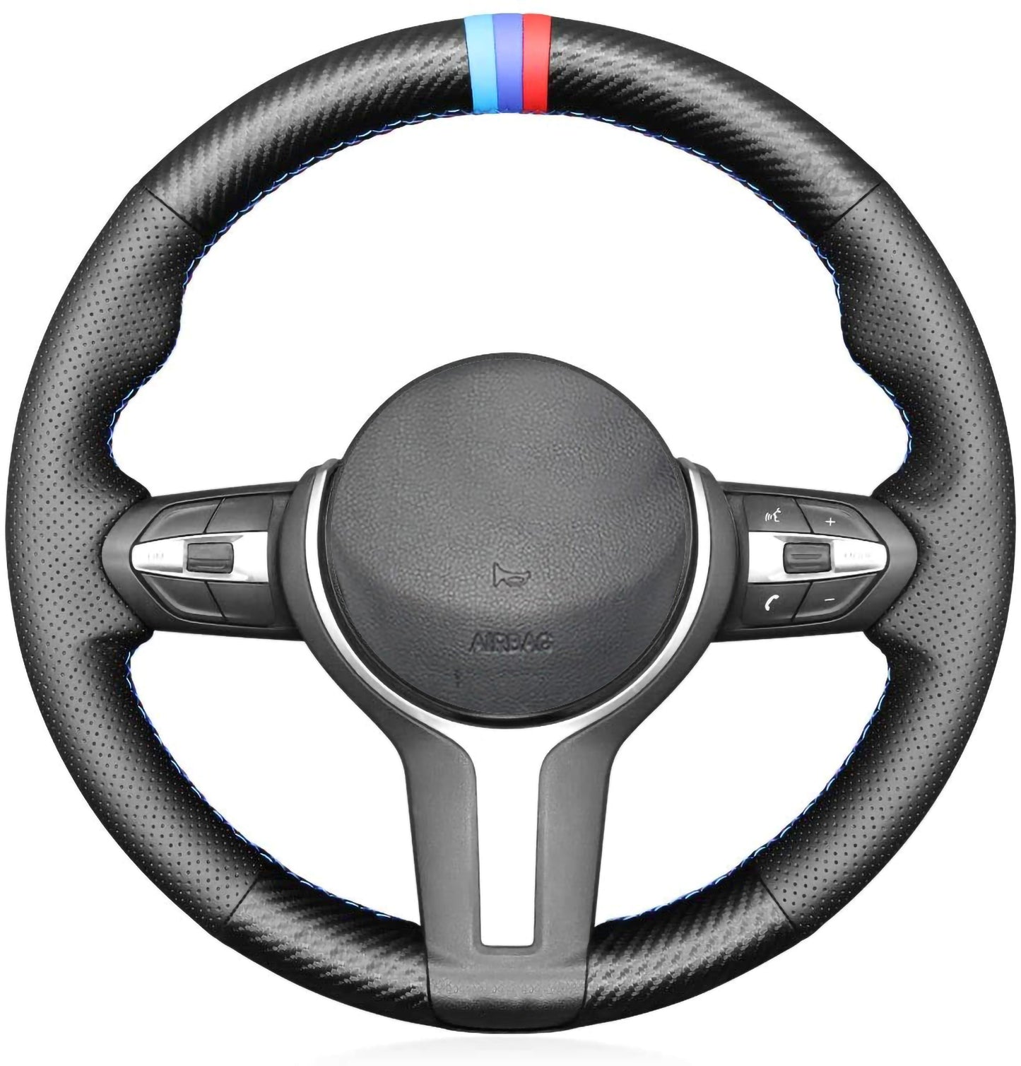 Loncky® Custom Hand Stitched OEM Leather Steering Wheel Cover for BMW F87 M2 F80 M3 F82 M4 M5 F12 F13 M6 2013-2017 F85 X5 M F86 X6 M F33 2013-2017 F30 M Sport 2013-2017 Interior Accessories