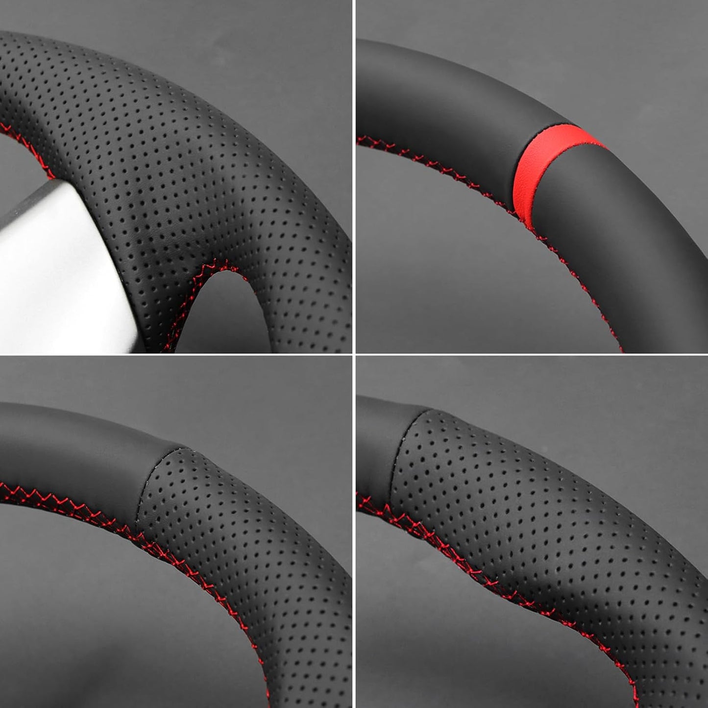 Loncky® Custom Hand Stitched Car OEM Leather Steering Wheel Cover for Toyota Avanza 2015-2020 / Rush 2017 / Calya 2016-2024 / Daihatsu Sigra Car Interior Accessories