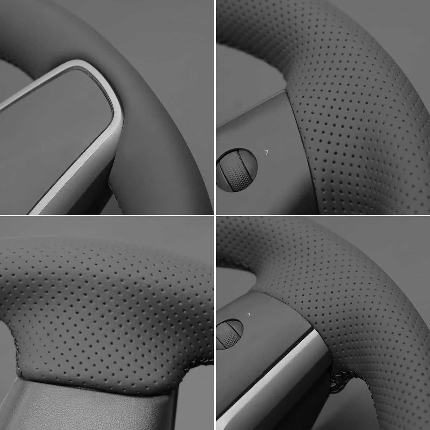 Loncky® Custom Hand Stitched Car OEM Leather Steering Wheel Cover for Tesla Model 3 Sedan 2017 2018 2019 2020 2021 / Model Y SUV 2020 2021 Interior Accessories