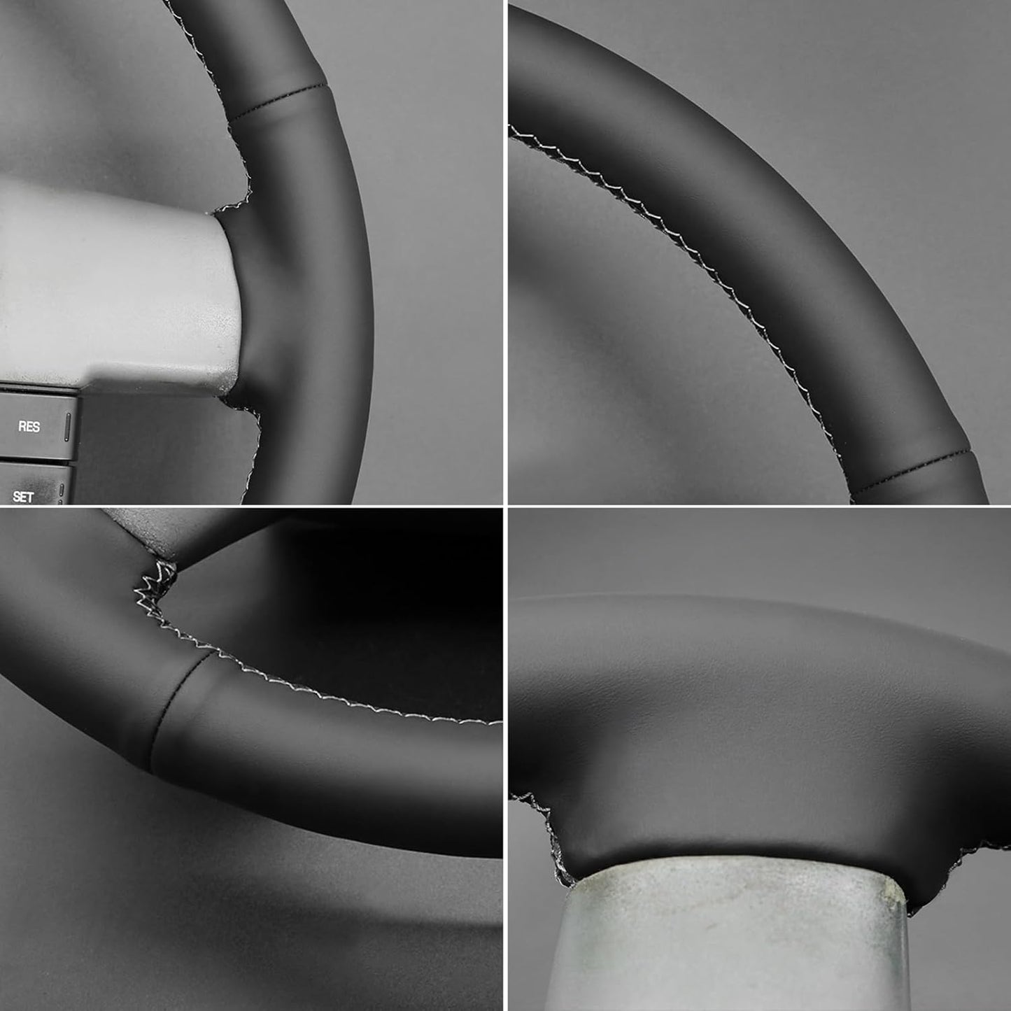 Loncky® Custom Hand Stitched Car OEM Leather Steering Wheel Cover for Ford F150 F250 F350 2004-2008 Interior Accessories