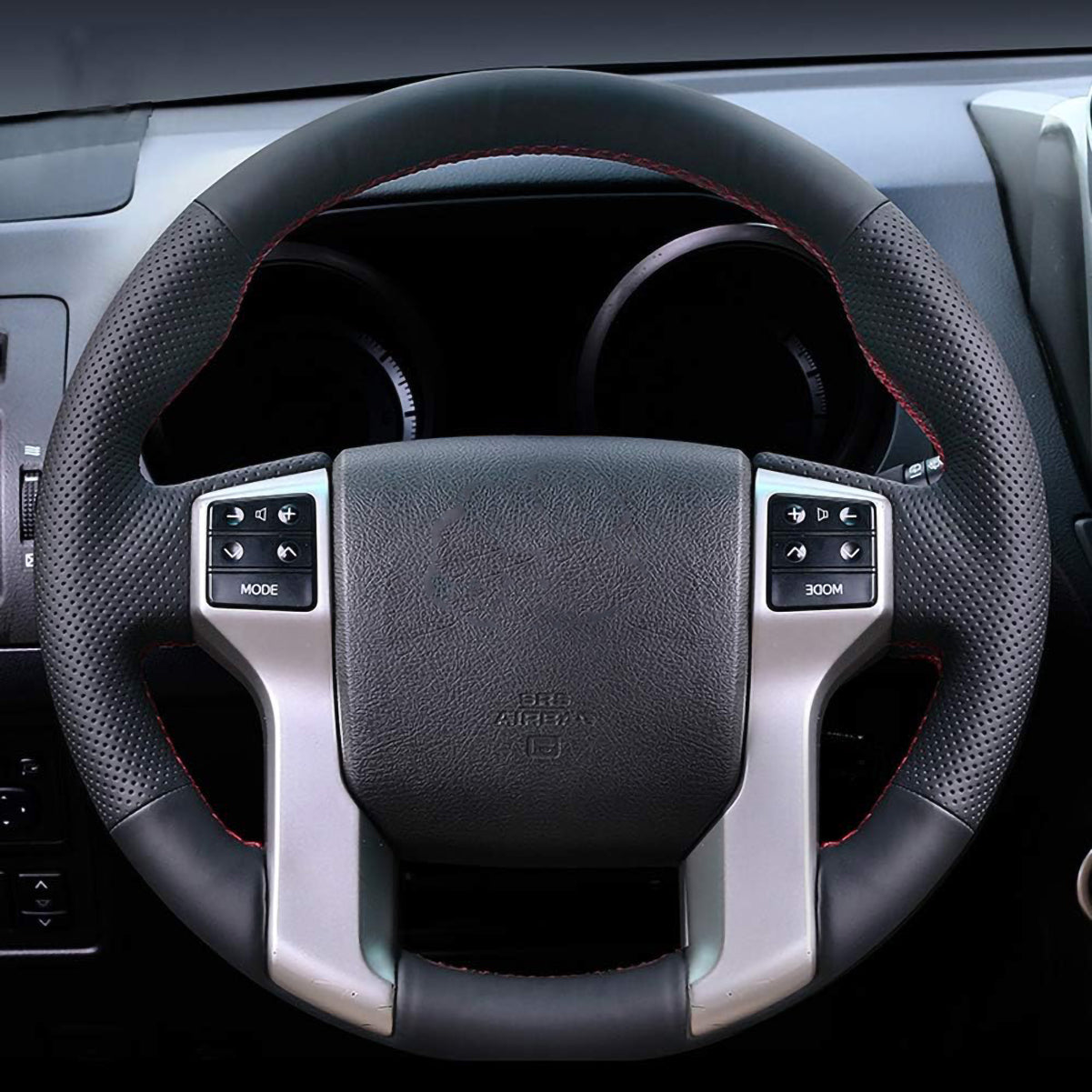 Loncky® Custom Hand Stitched OEM Leather Steering Wheel Cover for Toyota Tacoma 2012-2023 / Toyota Tundra 2014-2021/ Toyota 4Runner 2010-2014 2015 2016 2017 2018 2019 2020 2021 2022 2023/ Toyota Sequoia 2014-2022 Accessories