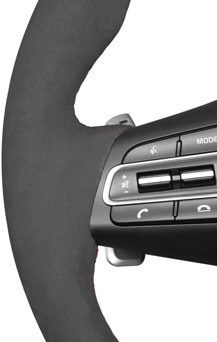 Loncky® Custom Hand Stitched OEM Leather Steering Wheel Cover for Kia Stinger GT GT1 GT2 GTS Stinger GT-Line 2018 2019 2020 2021 2022 Interior Accessories