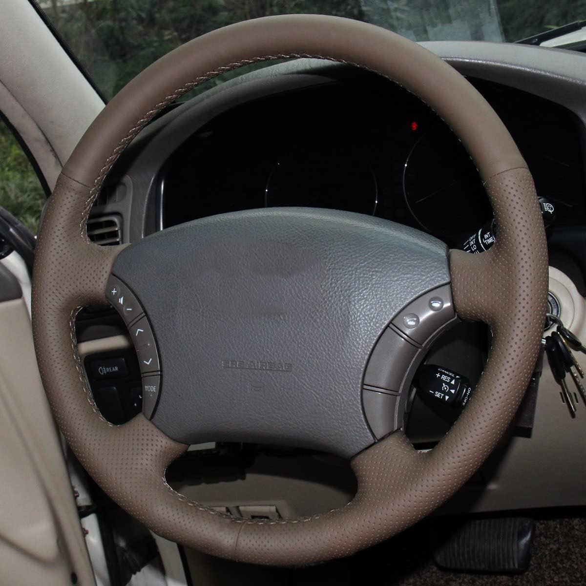 Loncky® Custom Hand Stitched OEM Leather Steering Wheel Cover for Lexus GX470 2003 2004 2005 2006 2007 2008 2009 / Lexus LX450 1996 1997 / LS400 1996-2000 / Lexus LX470 1998-2007 / Toyota Land Cruiser 1995-2007 Accessories