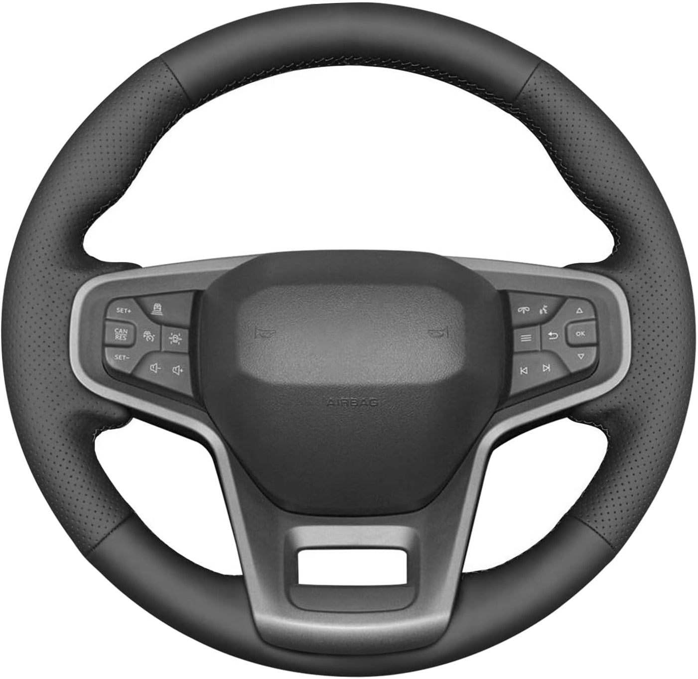 Loncky® Custom Hand Stitched Car OEM Leather Steering Wheel Cover for Ford Bronco 2021 2022 2023 2024 Interior Accessories