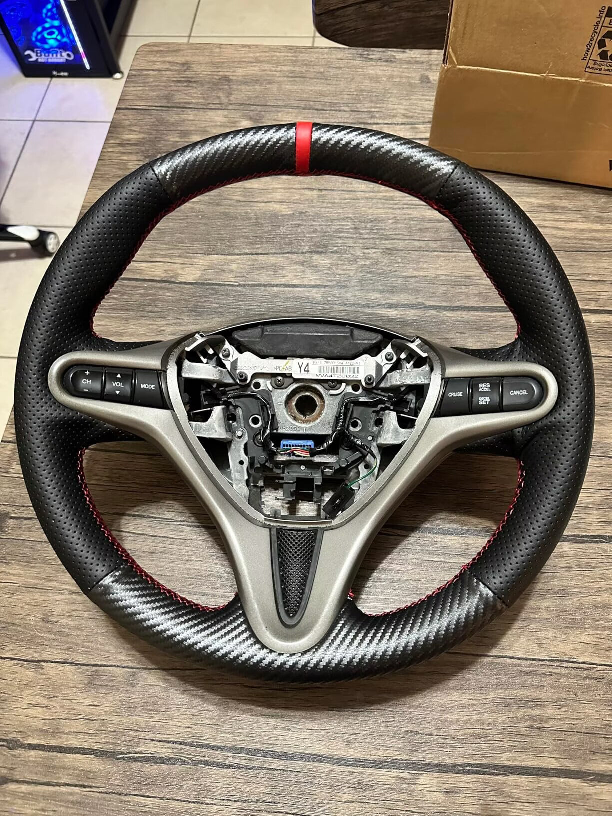 Loncky® Custom Hand Stitched OEM Leather Steering Wheel Cover for Honda Civic 2006 2007 2008 2009 2010 2011 Interior Accessories