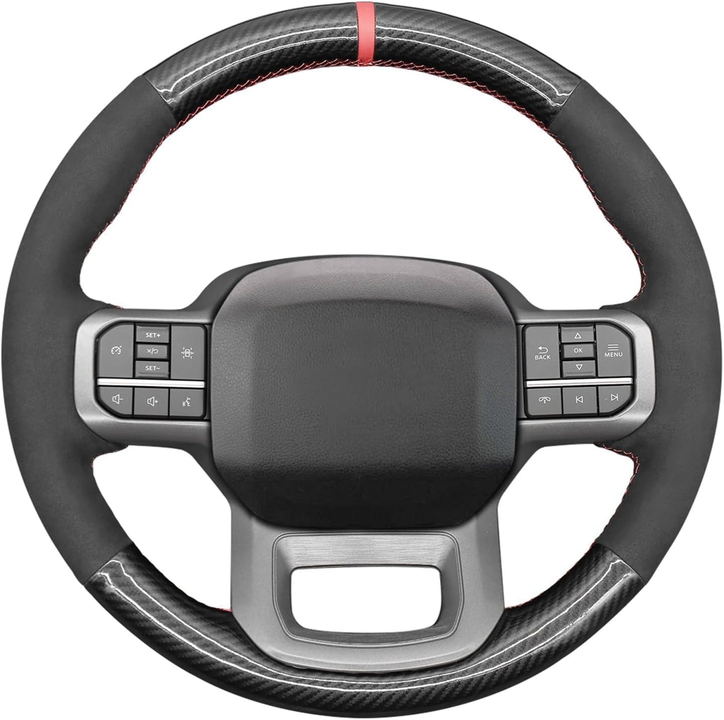 Loncky® Custom Hand Stitched OEM Leather Steering Wheel Cover for Ford F-150 2021-2024 /Ford F-250 F-350 F-450 F-55- F600 2023 2024 /Ford Expedition 2022-2024 Accessories Custom OEM Parts