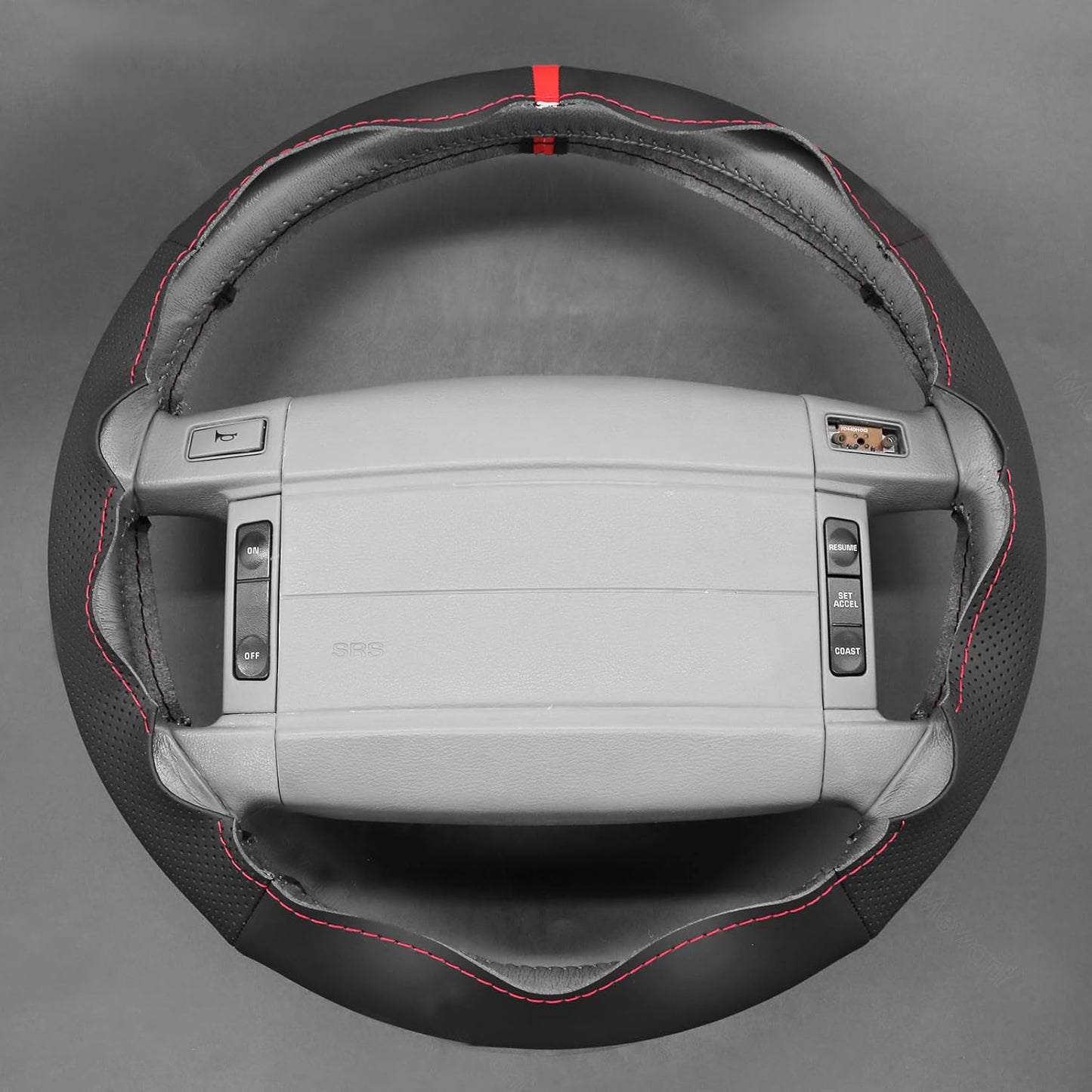 Loncky® Custom Hand Stitched Car OEM Leather Steering Wheel Cover for Ford Mustang F-150 F150 F250 F350 SVT Lighting 1990-1996 Interior Accessories