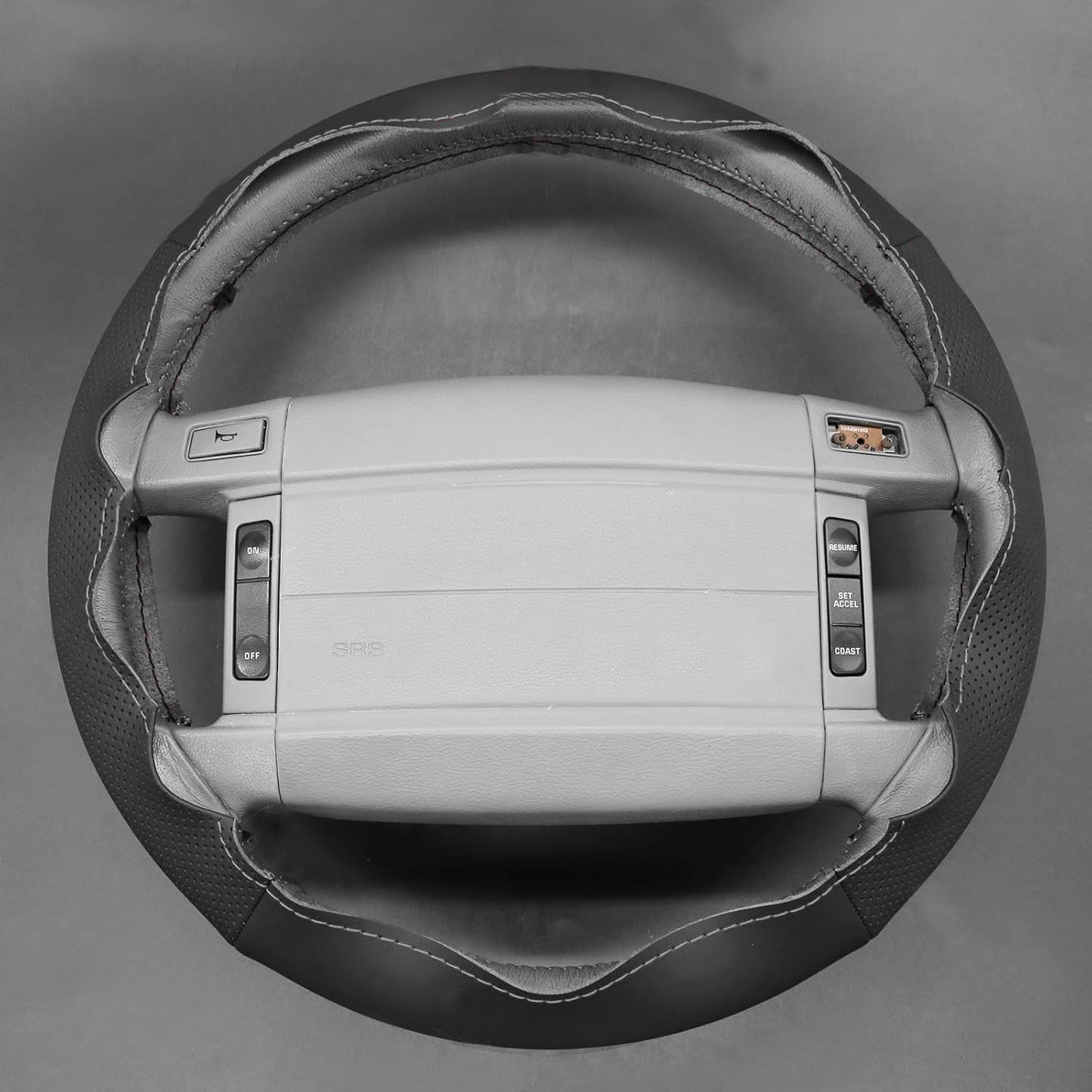 Loncky® Custom Hand Stitched Car OEM Leather Steering Wheel Cover for Ford Mustang F-150 F150 F250 F350 SVT Lighting 1990-1996 Interior Accessories