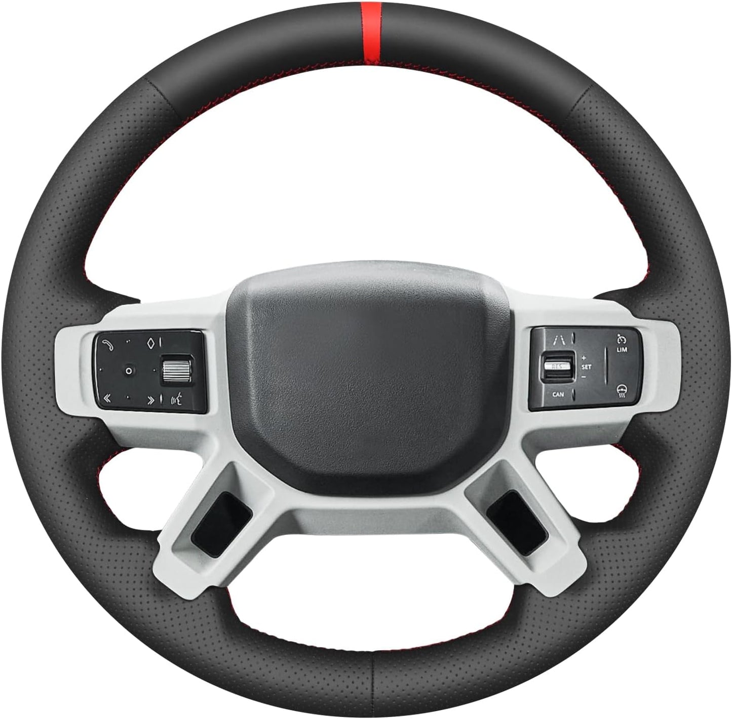 Loncky® Custom Hand Stitched Car OEM Leather Steering Wheel Cover for Land Rover Defender Discovery 2021 2022 2023 Interior Accessories