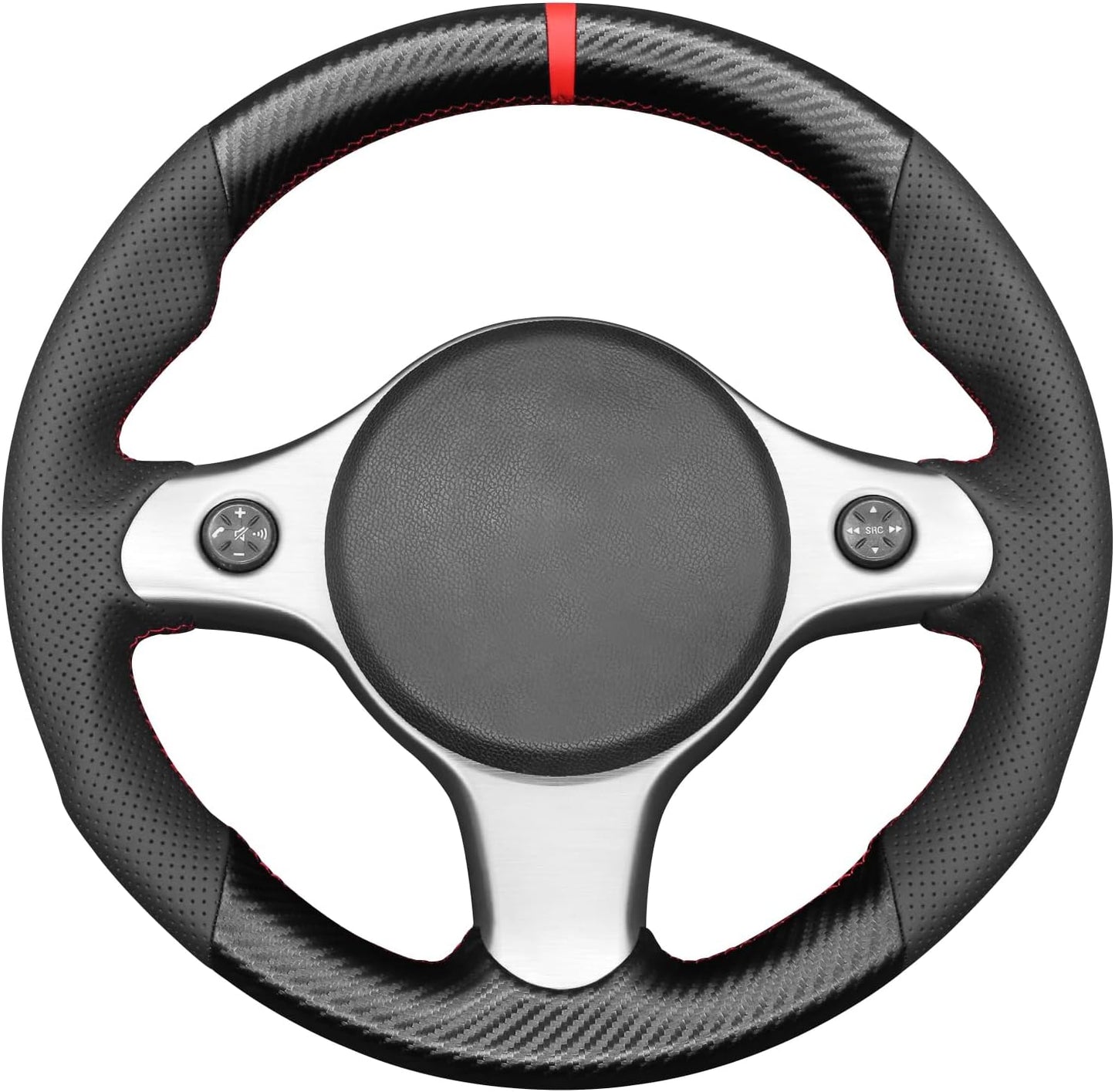 Loncky® Custom Hand Stitched Car OEM Leather Steering Wheel Cover for Alfa Romeo 159 TI JTDM Brera 2005-2011 Spider Sportwagon 2006-2011 Interior Accessories