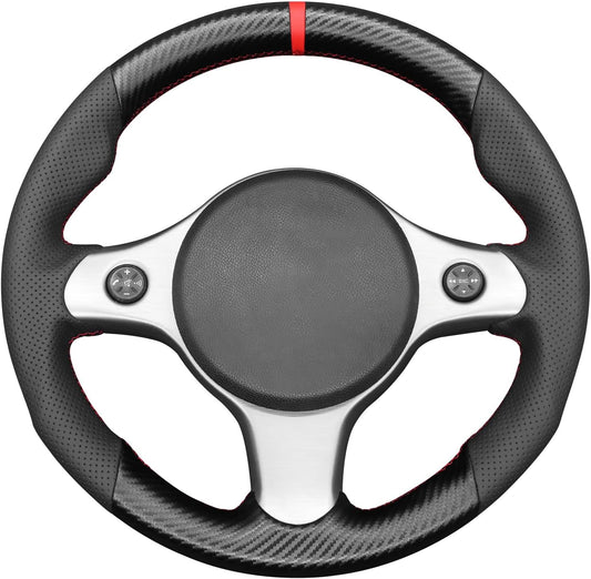Loncky® Custom Hand Stitched Car OEM Leather Steering Wheel Cover for Alfa Romeo 159 TI JTDM Brera 2005-2011 Spider Sportwagon 2006-2011 Interior Accessories