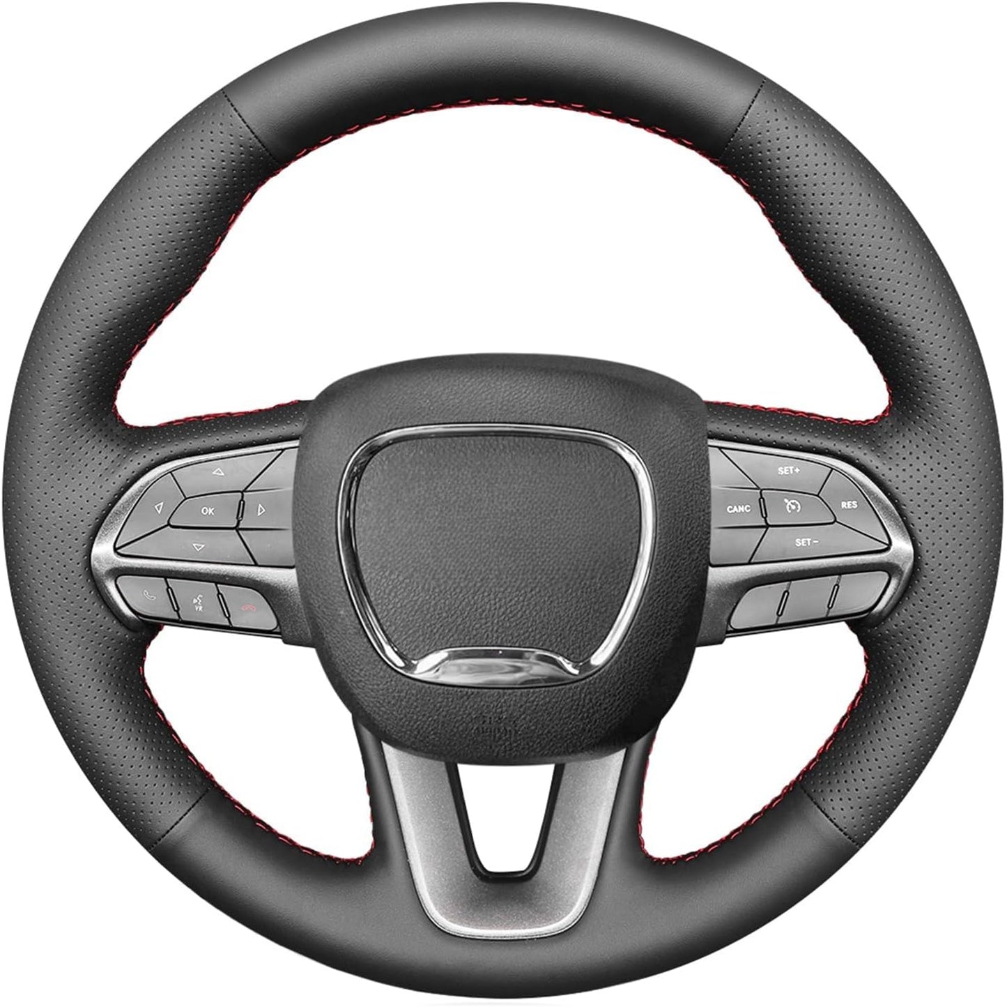 Loncky® Custom Hand Stitched Car OEM Leather Steering Wheel Cover for Dodge Dart 2013 2014 2015 2016 Interior Accessories