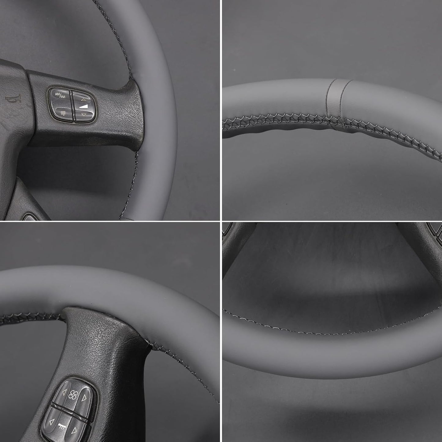 Loncky® Custom Hand Stitched Car OEM Leather Steering Wheel Cover for Chevrolet Silverado 1500/2500/ 3500 2003-2006/ Trailblazer/Silverado 1500 2500HD 3500 Classic 2007/ GMC Sierra 1500/ Envoy XL 2002-2006/ Yukon (Yukon XL)/ Envoy