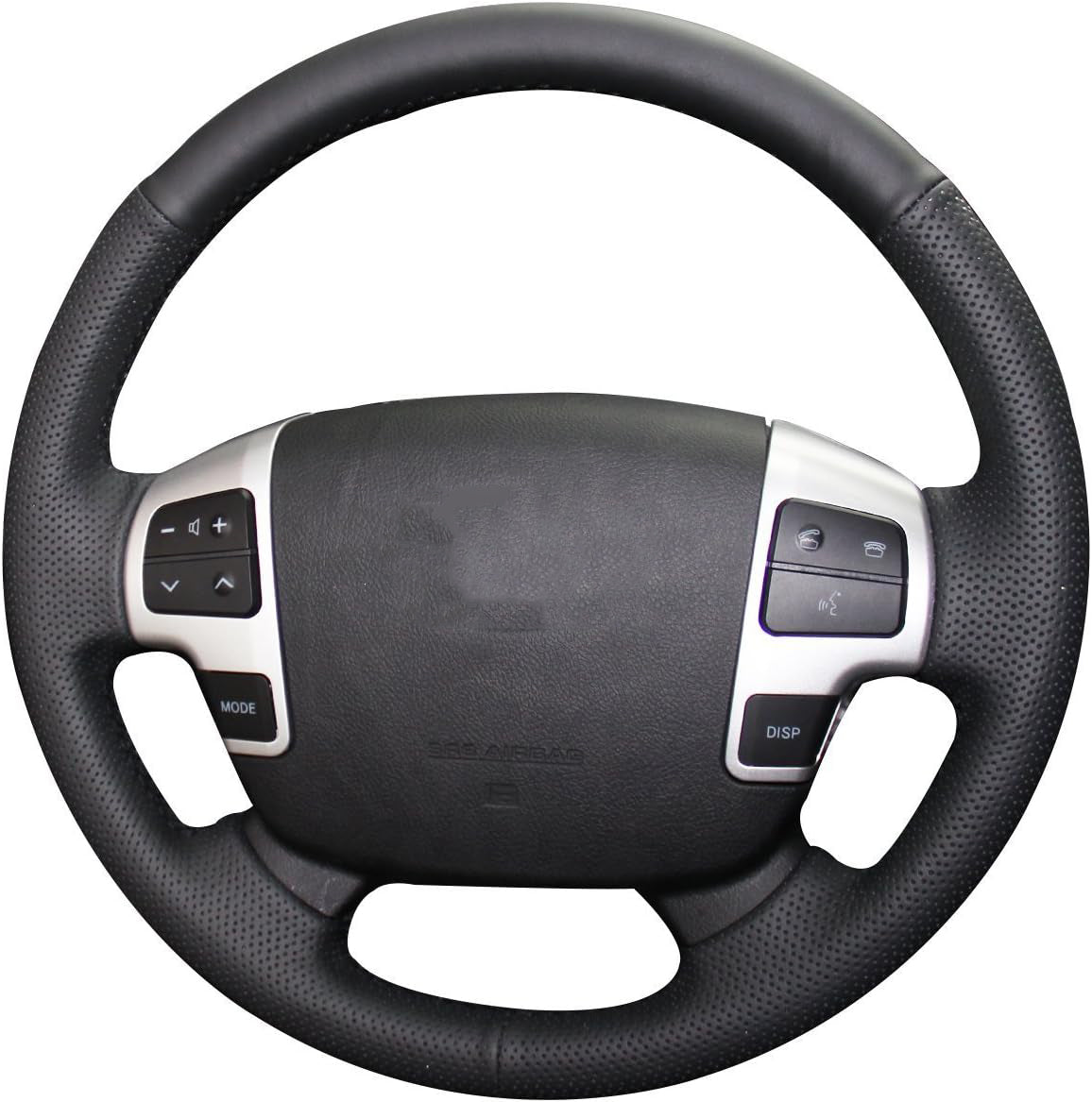 Loncky® Custom Hand Stitched OEM Leather Steering Wheel Cover for Toyota Land Cruiser 2008-2015 / Toyota Tundra 2007 2008 2009 2010 2011 2012 2013/ Toyota Sequoia 2008 2009 2010 2011 2012 2013 Car Interior Accessories
