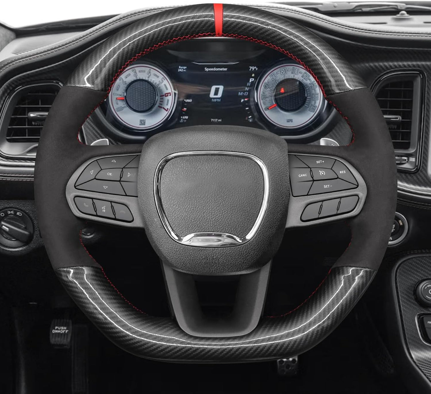 Loncky® Custom Hand Stitched Car OEM Leather Steering Wheel Cover for Dodge Durango Challenger SCAT R/T 2015-2025 Interior Accessories