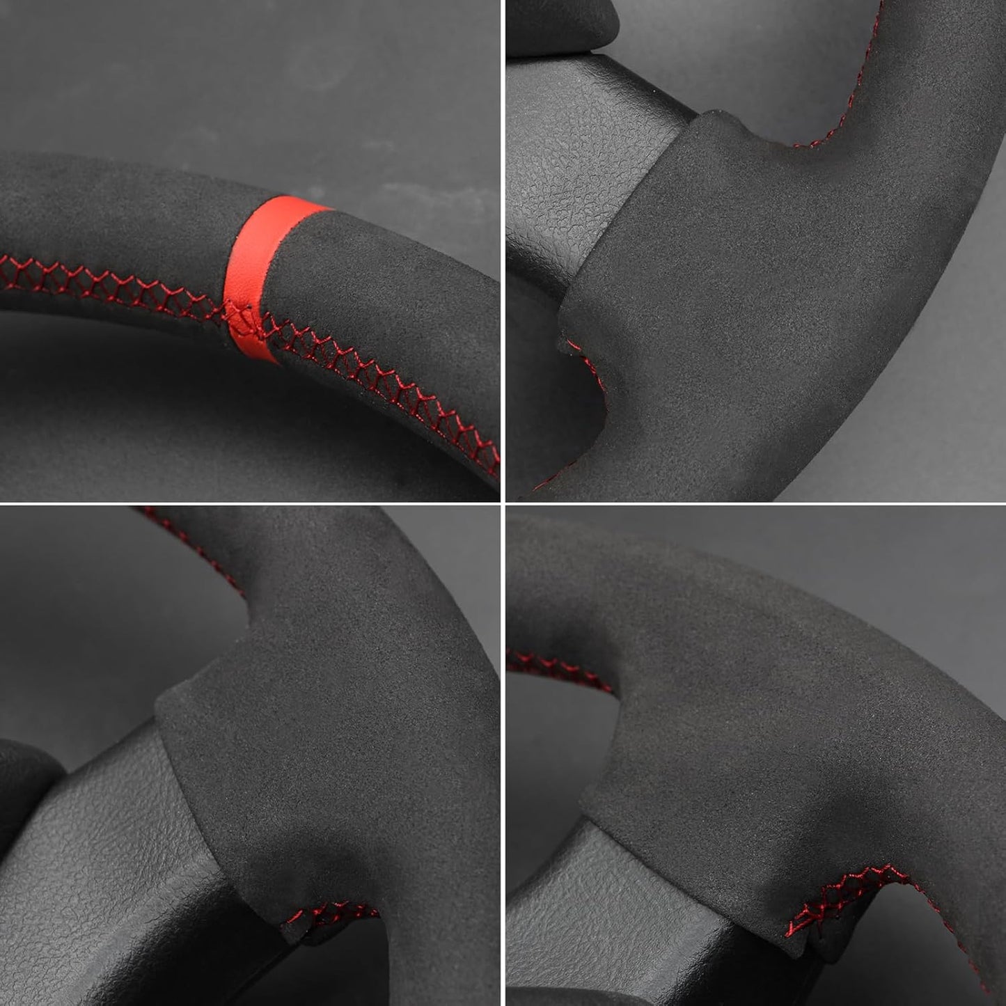 Loncky® Custom Hand Stitched Car OEM Leather Steering Wheel Cover for Land Rover Defender 2013 2014 2015 2016 2017 2018 Interior Accessories