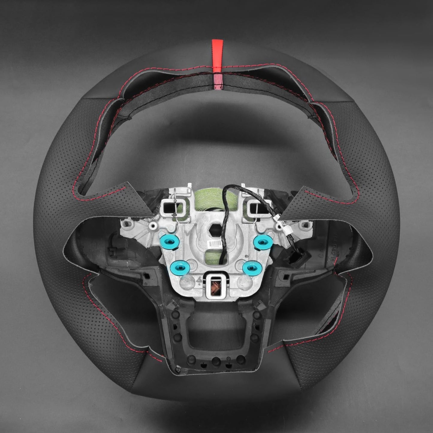 Loncky® Custom Hand Stitched Car OEM Leather Steering Wheel Cover for Ford Explorer ST ST-Line Timberline 2020 2021 2022 2023 2024 Interior Accessories