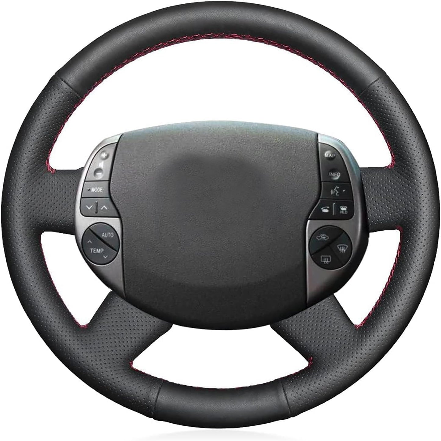 Loncky® Custom Hand Stitched OEM Leather Steering Wheel Cover for Toyota Prius 2004 2005 2006 2007 2008 2009 Interior Accessories