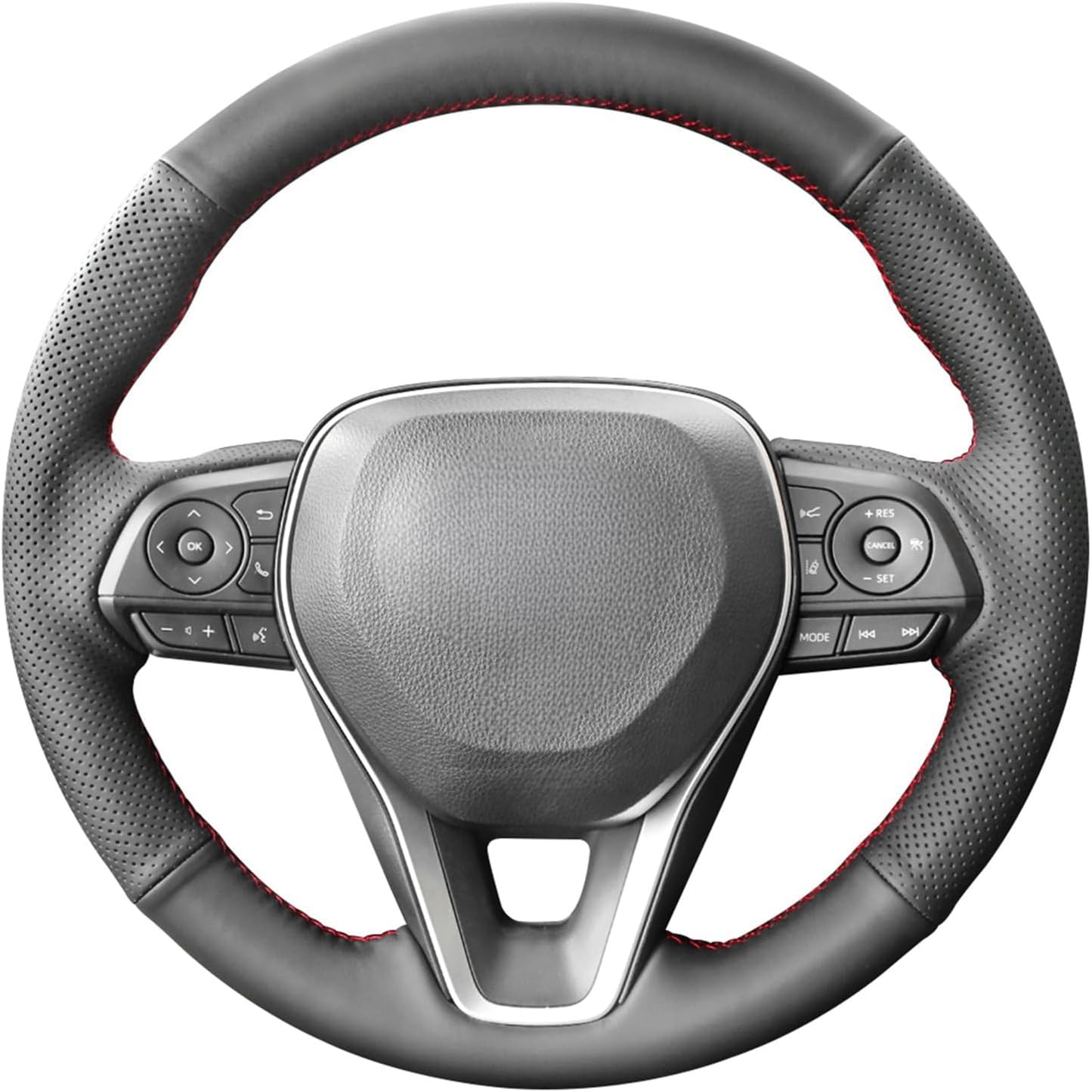 Loncky® Custom Hand Stitched OEM Leather Steering Wheel Cover for Toyota Avalon RAV4 2019 2020 2021 2022 2023 2024/ Camry 2018-2024 / Toyota Corolla 2020-2025/Venza 2021-2024 OEM Interior Accessories