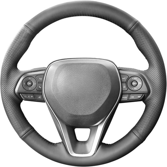 Loncky® Custom Hand Stitched OEM Leather Steering Wheel Cover for Toyota Avalon RAV4 2019 2020 2021 2022 2023 2024/ Camry 2018-2024 / Toyota Corolla 2020-2025/Venza 2021-2024 OEM Interior Accessories