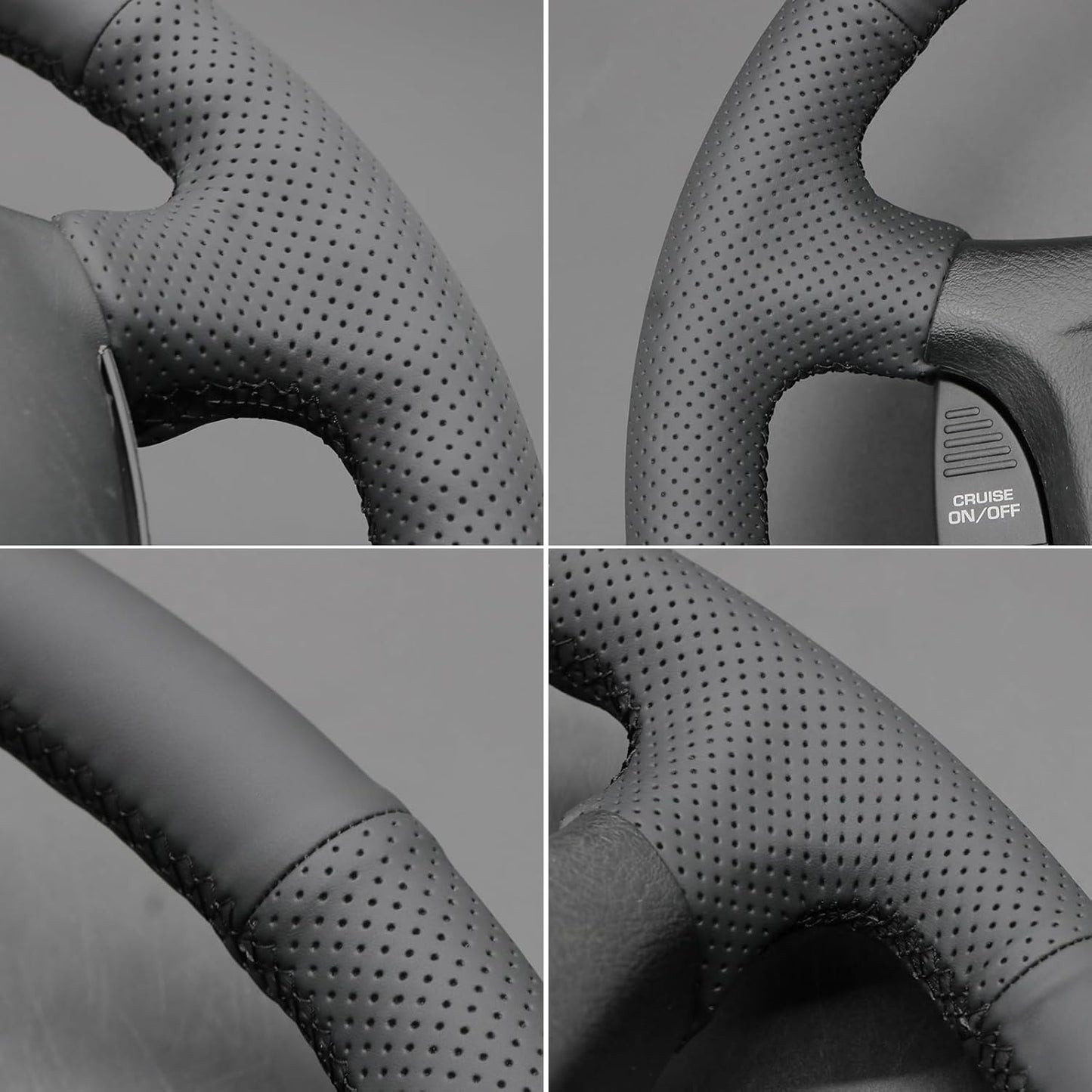 Loncky® Custom Hand Stitched Car OEM Leather Steering Wheel Cover for Dodge Ram Dakota 1500 2500 3500 1998-2003 Interior Accessories