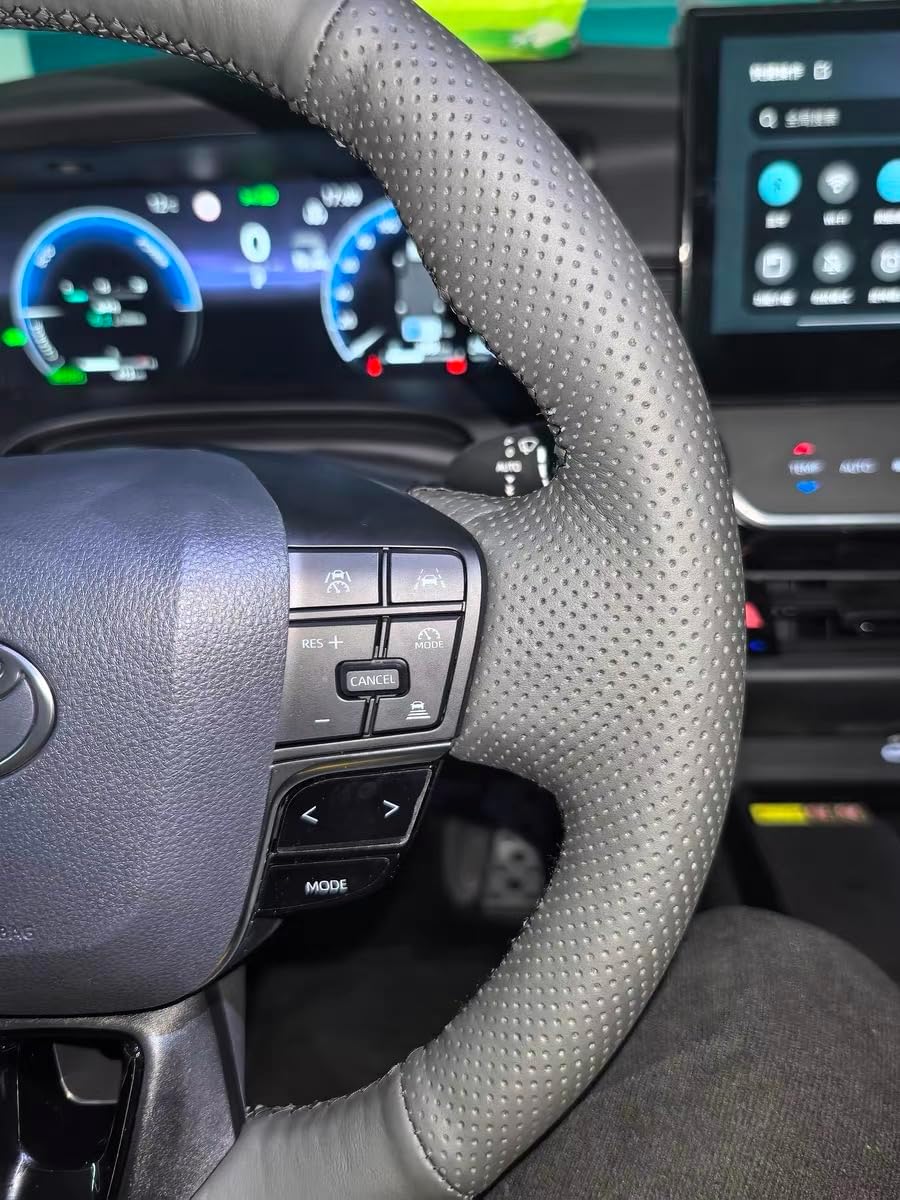 Loncky® Custom Hand Stitched Car OEM Leather Steering Wheel Cover for Toyota Crown 2023 2024 2025 Camry 2025 Interior Accessories