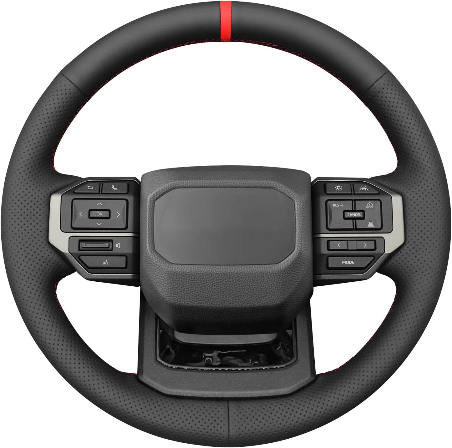 Loncky® Custom Hand Stitched Car OEM Leather Steering Wheel Cover for Toyota Land Cruiser 2024 Interior Accessories