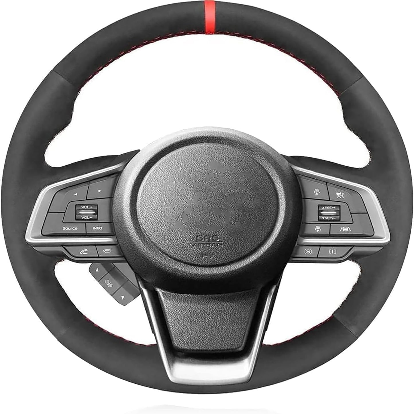 Loncky® Custom Hand Stitched Car OEM Leather Steering Wheel Cover for Subaru Outback 2018-2025/ Forester Ascent 2019-2024 /Crosstrek 2018-2024 /Impreza 2017-2024 / Legacy 2018-2025 Interior Accessories