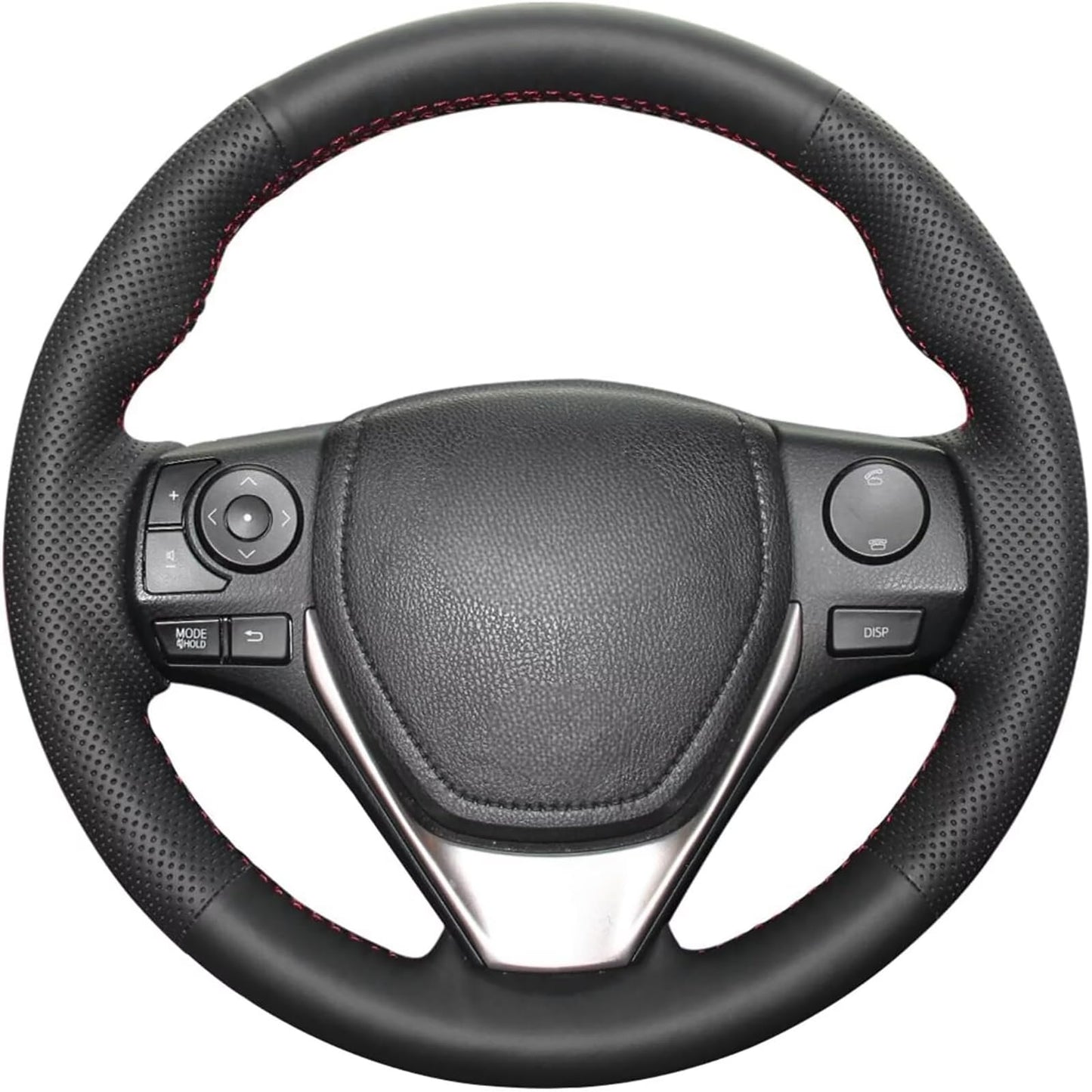 Loncky® Custom Hand Stitched OEM Leather Steering Wheel Cover for Toyota RAV4 2013-2019 / Corolla 2014-2019 / Corolla iM (US) 2017-2018 / Auris 2013-2016/ for Scion iM 2016 Interior Accessories