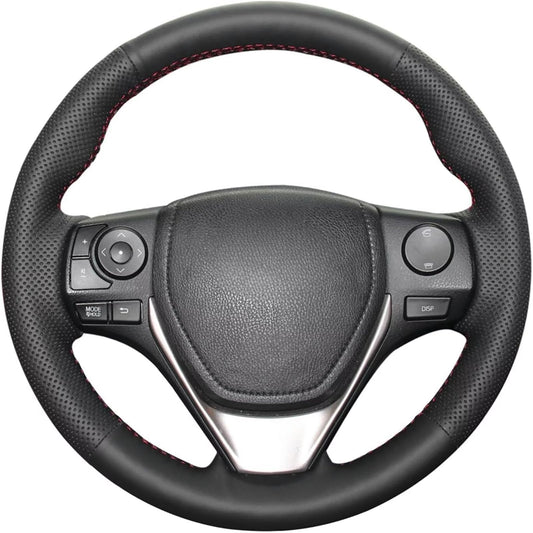 Loncky® Custom Hand Stitched OEM Leather Steering Wheel Cover for Toyota RAV4 2013-2019 / Corolla 2014-2019 / Corolla iM (US) 2017-2018 / Auris 2013-2016/ for Scion iM 2016 Interior Accessories