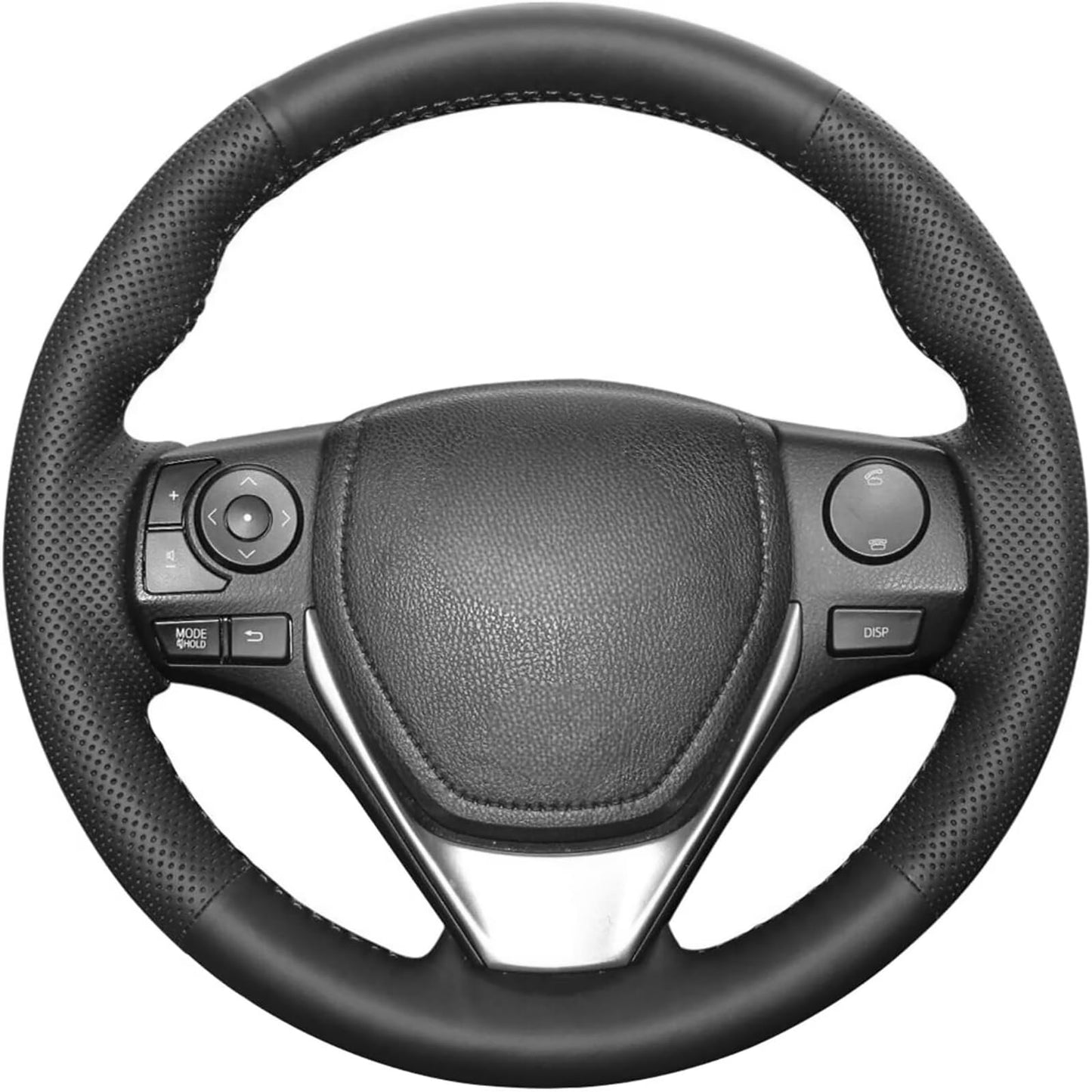 Loncky® Custom Hand Stitched OEM Leather Steering Wheel Cover for Toyota RAV4 2013-2019 / Corolla 2014-2019 / Corolla iM (US) 2017-2018 / Auris 2013-2016/ for Scion iM 2016 Interior Accessories