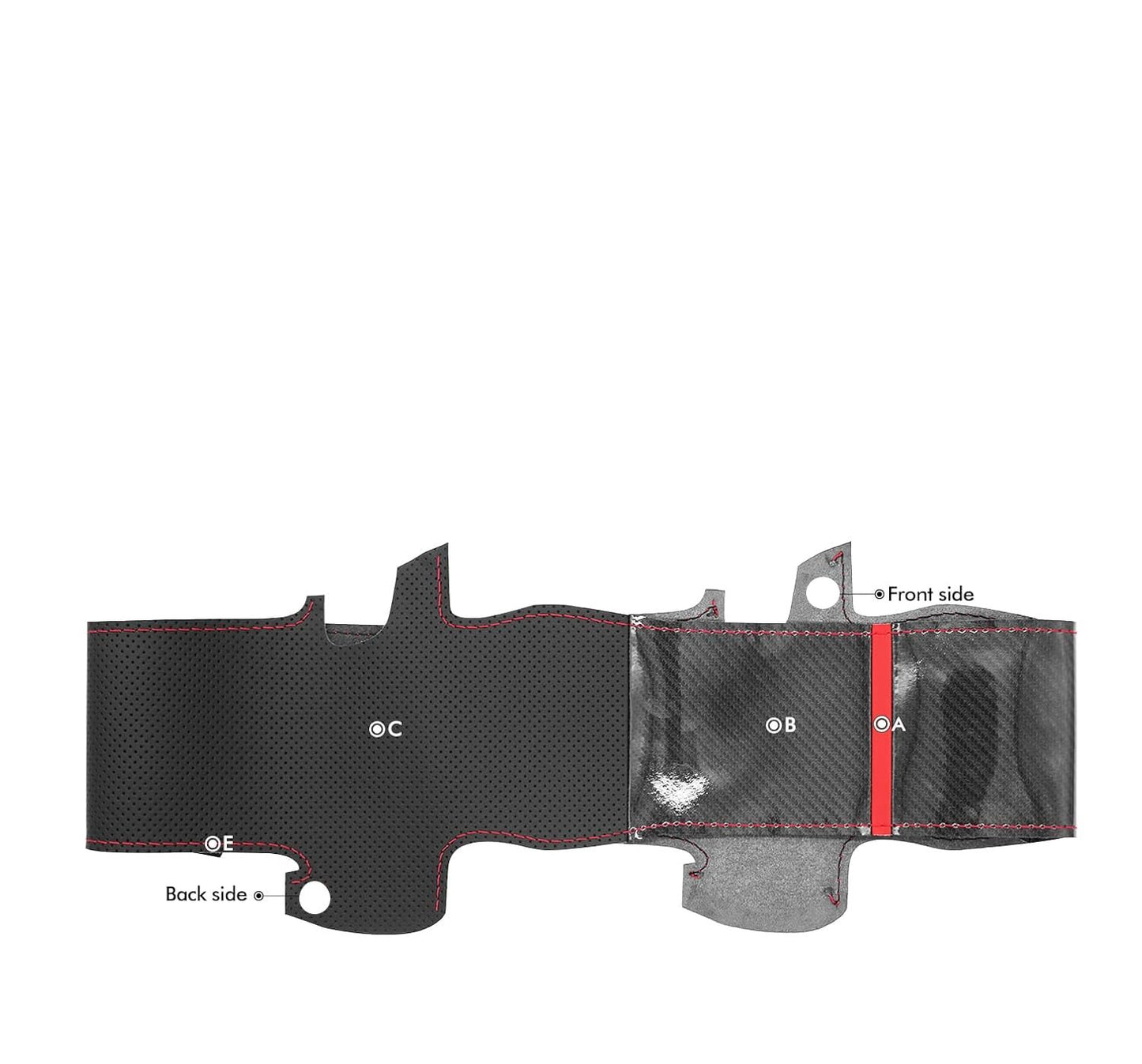 Loncky® Custom Hand Stitched Car OEM Leather Steering Wheel Cover for Alfa Romeo Giulia Quadrifoglio 2020-2022 / Stelvio Quadrifoglio 2020-2022 Interior Accessories