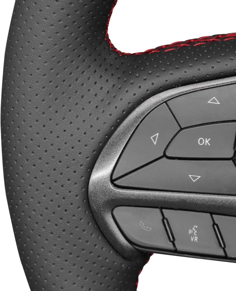 Loncky® Custom Hand Stitched Car OEM Leather Steering Wheel Cover for Dodge Dart 2013 2014 2015 2016 Interior Accessories