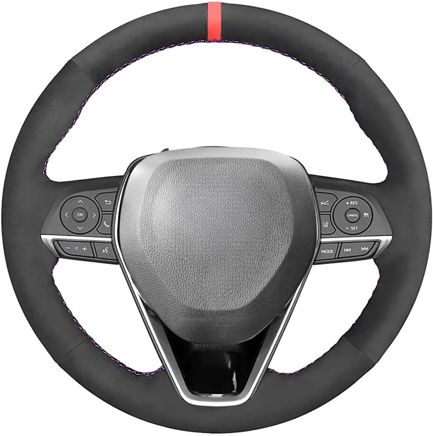 Loncky® Custom Hand Stitched OEM Leather Steering Wheel Cover for Toyota Avalon RAV4 2019 2020 2021 2022 2023 2024/ Toyota Camry 2018-2024 / Toyota Corolla 2020-2025/ Toyota Venza 2021-2024 OEM Interior Accessories