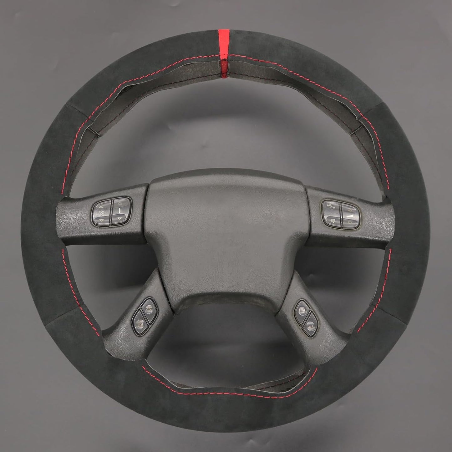 Loncky® Custom Hand Stitched Car OEM Leather Steering Wheel Cover for Chevrolet Silverado 1500/2500/ 3500 2003-2006/ Trailblazer/Silverado 1500 2500HD 3500 Classic 2007/ GMC Sierra 1500/ Envoy XL 2002-2006/ Yukon (Yukon XL)/ Envoy