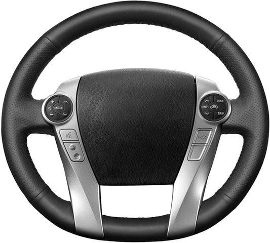 Loncky® Custom Hand Stitched OEM Leather Steering Wheel Cover for Toyota Prius 2010 2011 2012 2013 2014 2015 / Toyota Prius c 2012-2016 2017 2018 Interior Accessories