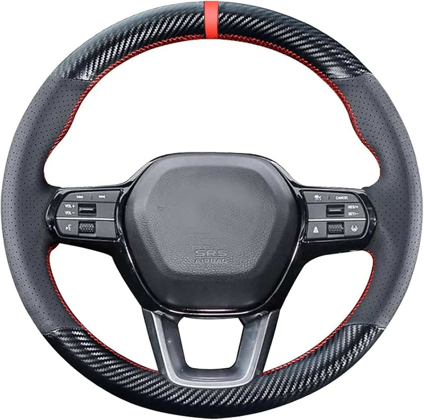 Loncky® Custom Hand Stitched OEM Leather Steering Wheel Cover for Honda Civic 2022 2023 2024 Civic Si 2022 2023 2024 Civic XI Honda Civic11 Accessories