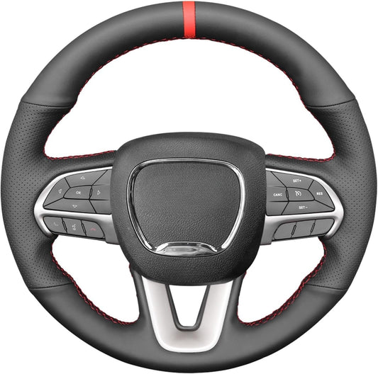 Loncky® Custom Hand Stitched Car OEM Leather Steering Wheel Cover for Dodge Dart 2013 2014 2015 2016 Interior Accessories