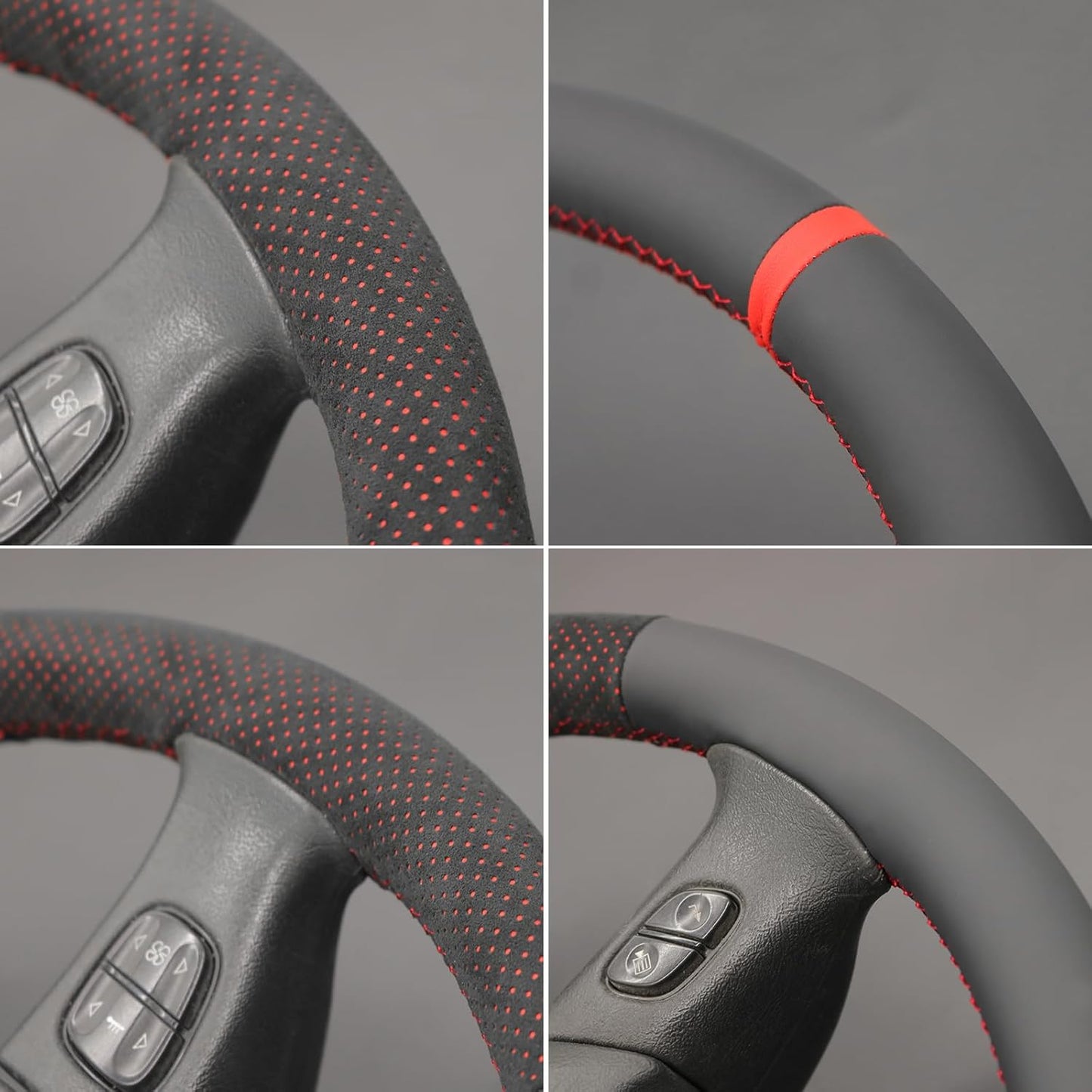Loncky® Custom Hand Stitched Car OEM Leather Steering Wheel Cover for Chevrolet Silverado 1500/2500/ 3500 2003-2006/ Trailblazer/Silverado 1500 2500HD 3500 Classic 2007/ GMC Sierra 1500/ Envoy XL 2002-2006/ Yukon (Yukon XL)/ Envoy