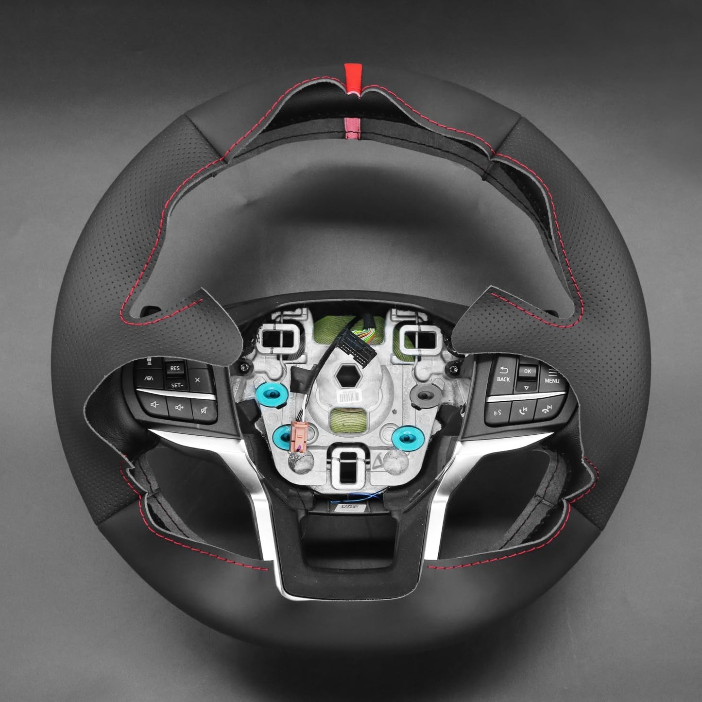 Loncky® Custom Hand Stitched Car OEM Leather Steering Wheel Cover for Ford Explorer 2020-2024 Interior Accessories