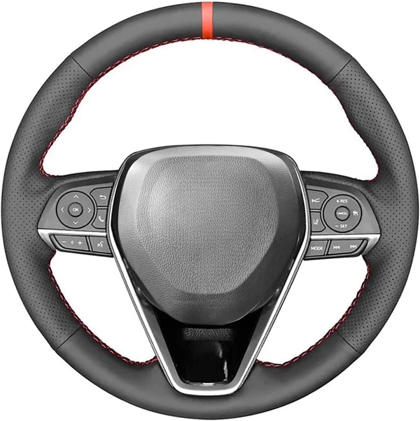 Loncky® Custom Hand Stitched OEM Leather Steering Wheel Cover for Toyota Avalon RAV4 2019 2020 2021 2022 2023 2024/ Toyota Camry 2018-2024 / Toyota Corolla 2020-2025/ Toyota Venza 2021-2024 OEM Interior Accessories