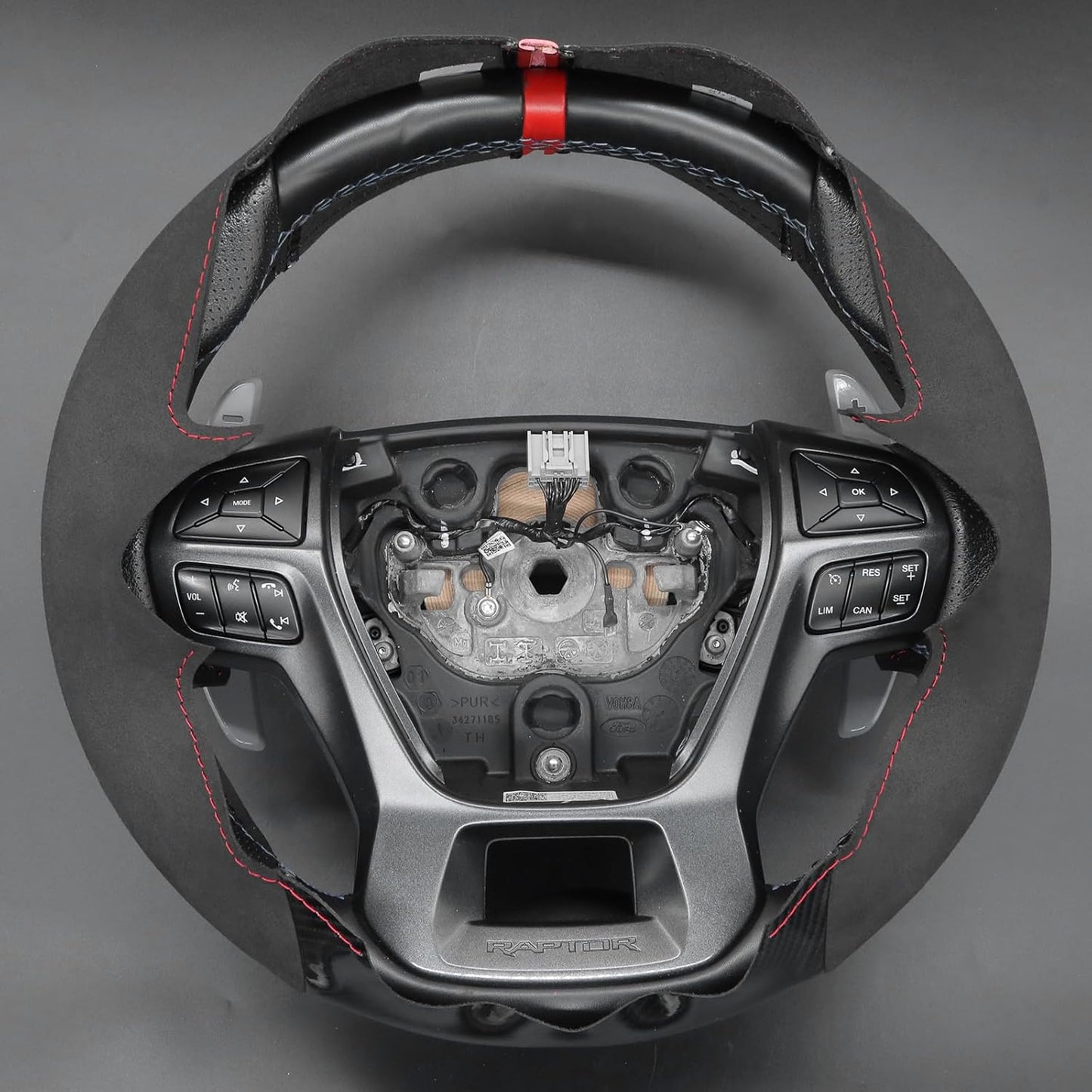 Loncky® Custom Hand Stitched Car OEM Leather Steering Wheel Cover for Ford Ranger Raptor 2019 2020 2021 2022 Interior Accessories