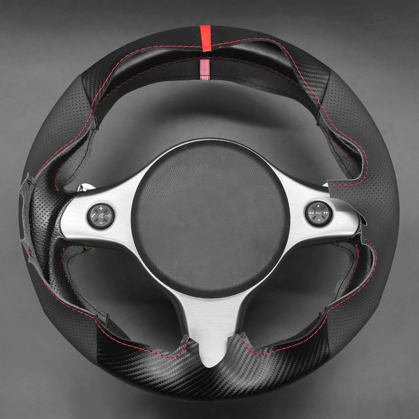 Loncky® Custom Hand Stitched Car OEM Leather Steering Wheel Cover for Alfa Romeo 159 TI JTDM Brera 2005-2011 Spider Sportwagon 2006-2011 Interior Accessories