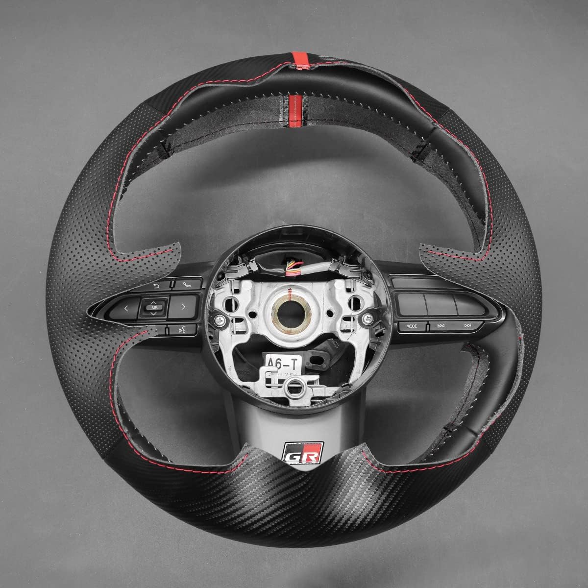 Loncky® Custom Hand Stitched Car OEM Leather Steering Wheel Cover for Toyota Yaris GR 2020 2021 2022 Interior Accessories