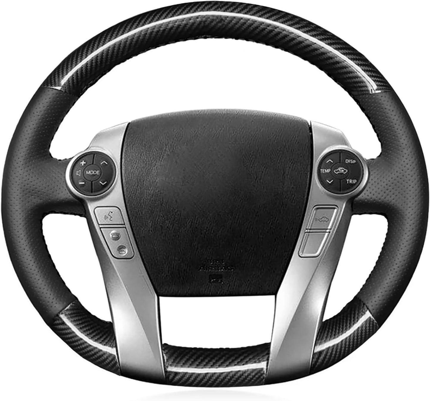 Loncky® Custom Hand Stitched OEM Leather Steering Wheel Cover for Toyota Prius 2010 2011 2012 2013 2014 2015 / Toyota Prius c 2012-2016 2017 2018 Interior Accessories