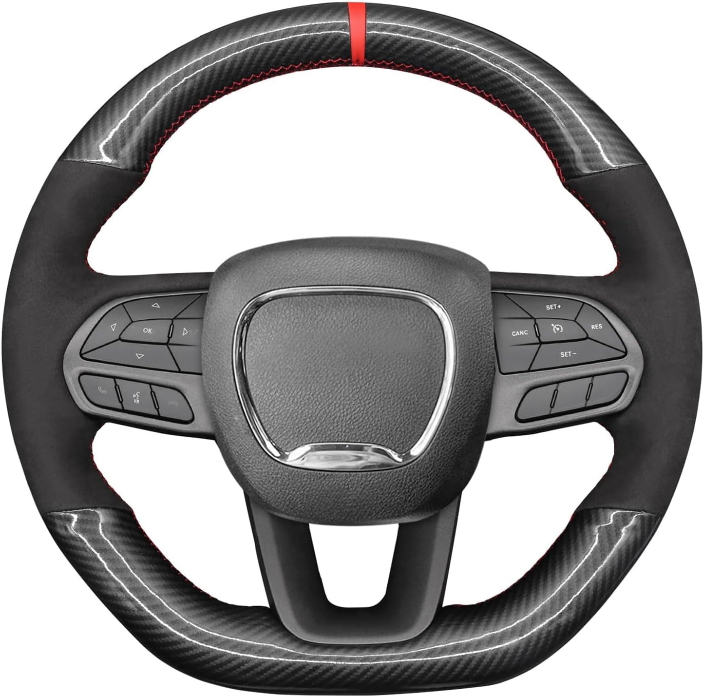 Loncky® Custom Hand Stitched Car OEM Leather Steering Wheel Cover for Dodge Durango Challenger SCAT R/T 2015-2025 Interior Accessories