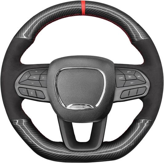 Loncky® Custom Hand Stitched Car OEM Leather Steering Wheel Cover for Dodge Durango Challenger SCAT R/T 2015-2025 Interior Accessories