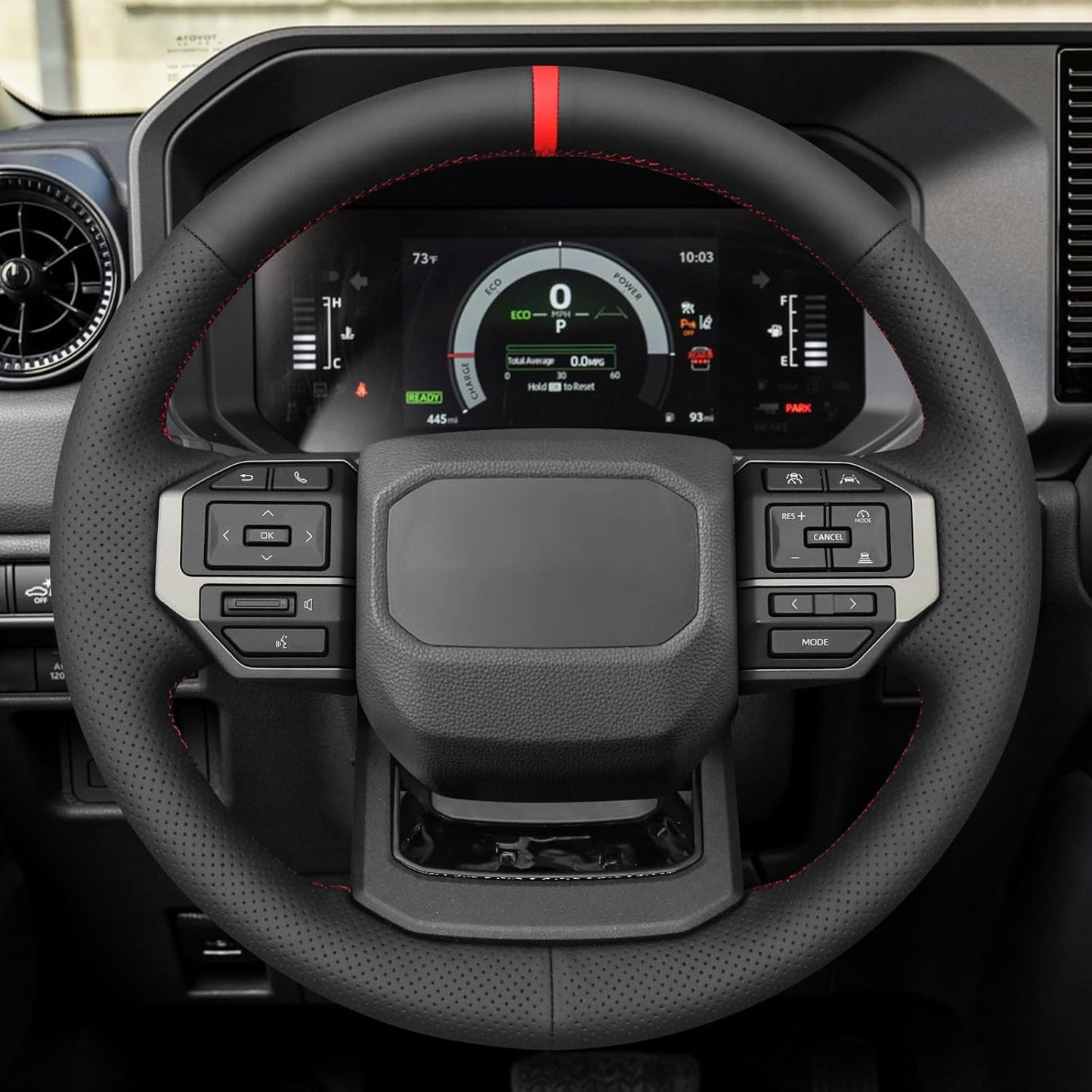 Loncky® Custom Hand Stitched Car OEM Leather Steering Wheel Cover for Toyota Land Cruiser 2024 Interior Accessories