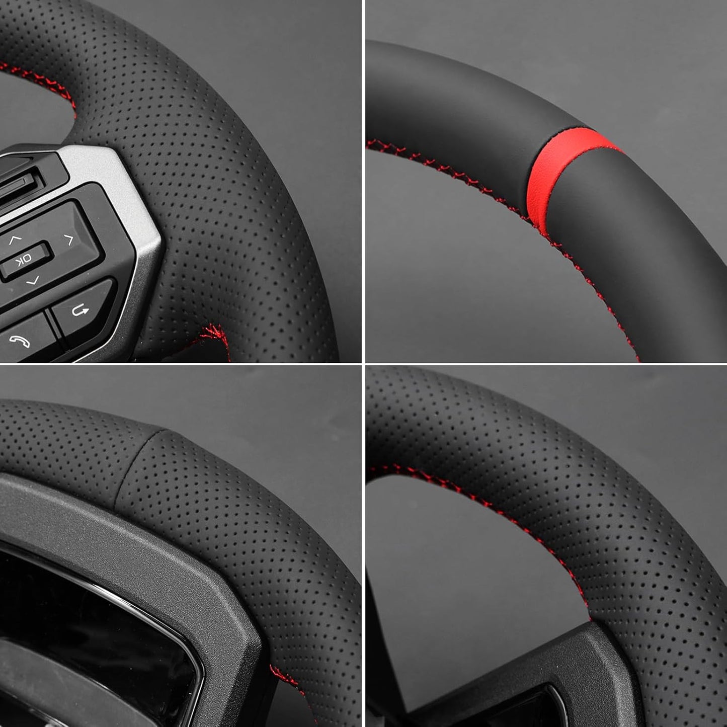 Loncky® Custom Hand Stitched Car OEM Leather Steering Wheel Cover for Toyota Land Cruiser 2024 Interior Accessories