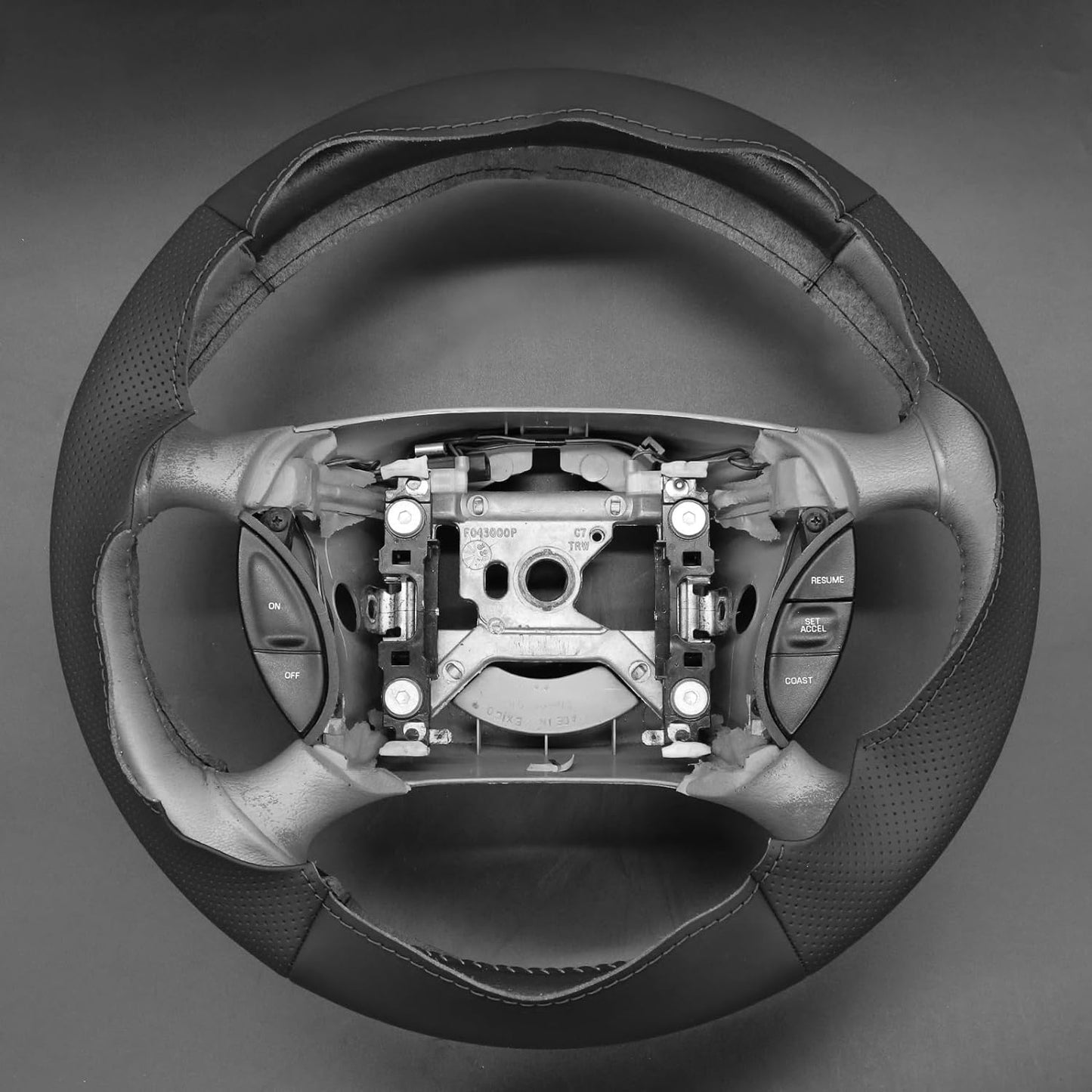 Loncky® Custom Hand Stitched Car OEM Leather Steering Wheel Cover for Ford Mustang 1994-2004 Interior Accessories